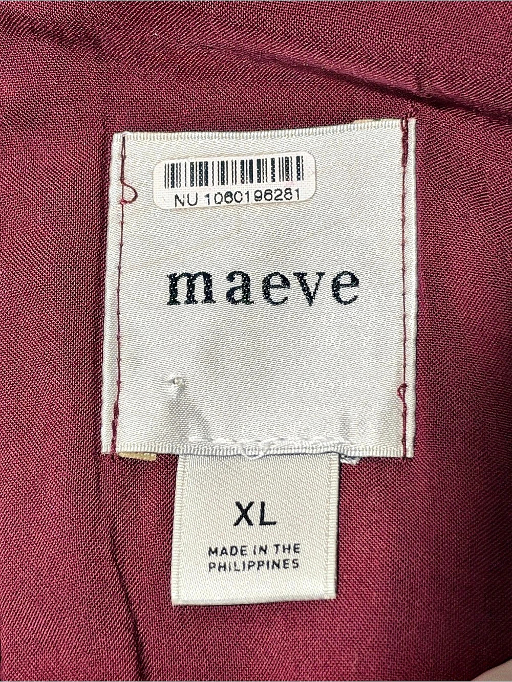 Anthropologie Maeve Puff Sleeve Burgundy Plaid Mini Dress XL - Picture 7 of 10